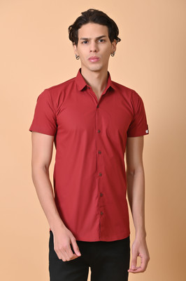 Lee Cross Men Solid Casual Maroon Shirt