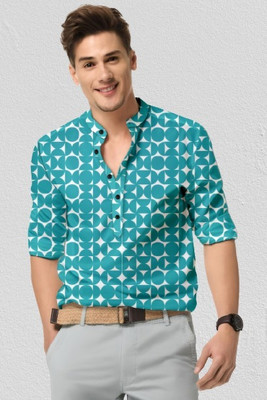 Arth Enterprise Men Printed Casual Blue Shirt