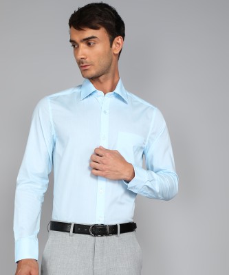 LOUIS PHILIPPE Men Solid Formal Blue Shirt