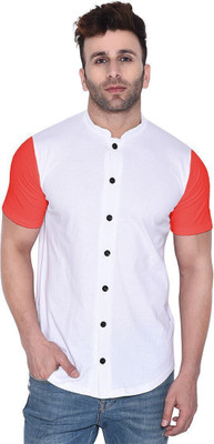 BEYOU FASHION Men Solid Casual White, Red Shirt