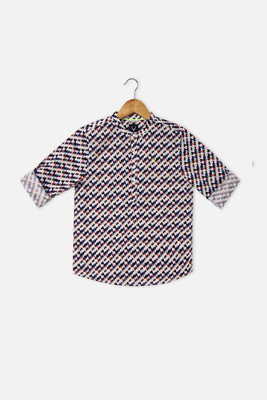 Allen Solly Boys Printed Casual Black, White, Red Shirt