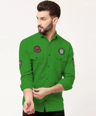 Jumii Enterprise Men Embroidered Casual Green Shirt