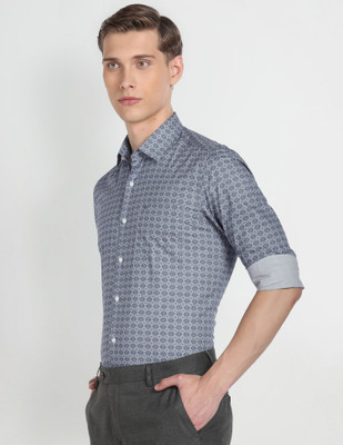 ARROW Men Printed Casual Blue, Grey Shirt