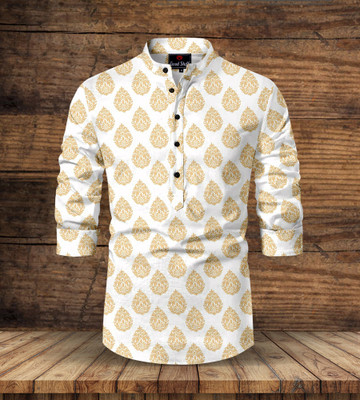 dream believe fashion Men Printed Casual Pink Shirt