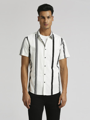 Pepe Jeans Men Striped Casual White Shirt