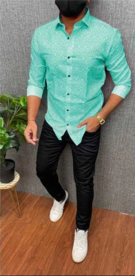 ALVIN ENTERPRISE Men Solid Casual Green Shirt
