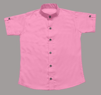 Riya Fashion Boys Solid Casual Pink Shirt