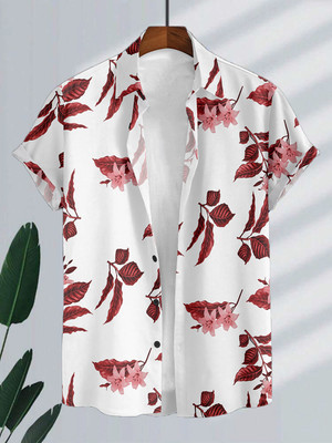 LAMBOO Men Printed Casual Maroon Shirt
