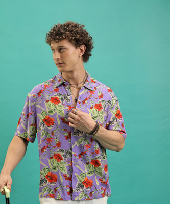 KETCH Men Printed Casual Blue Shirt