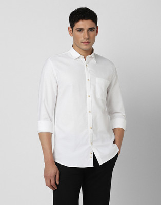 PETER ENGLAND Men Printed Casual White Shirt
