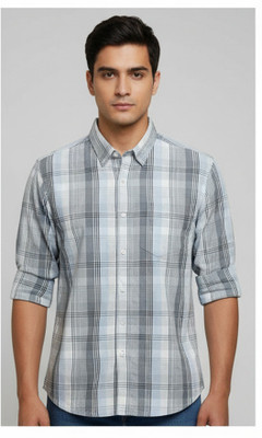 TOP NOUCH Men Checkered Casual Grey Shirt