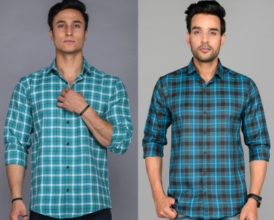 Tanip Men Checkered Casual Multicolor Shirt(Pack of 2)