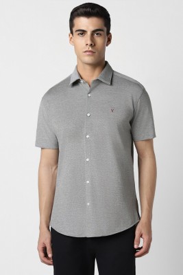 VAN HEUSEN Men Self Design Casual Grey Shirt