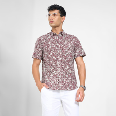 Indus Route by Pantaloons Men Printed Casual Red Shirt