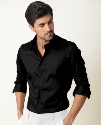 Lovingvibe Creation Men Solid Casual Black Shirt