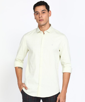 PETER ENGLAND Men Self Design Formal Light Green Shirt