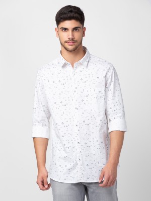 Spykar Men Printed Casual White Shirt