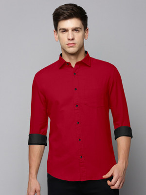 MBF66 Men Solid Casual Red Shirt