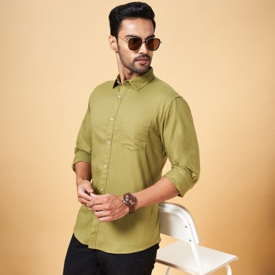 Byford by Pantaloons Men Solid Casual Green Shirt