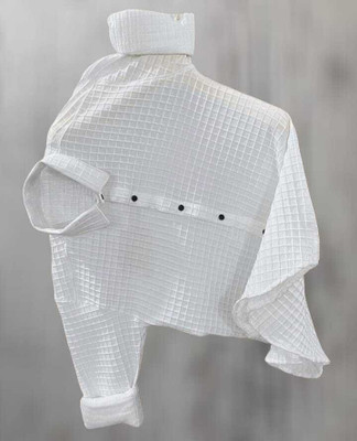 ElanWear Men Self Design Casual White Shirt