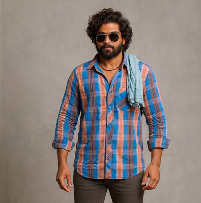 Bollyqueen Men Printed Formal Orange Shirt