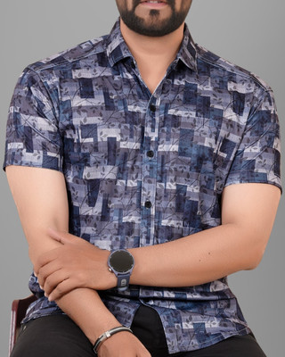 METRONAUT Men Printed Casual Grey Shirt