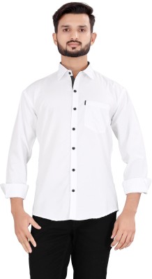 RAHUL LOOK Men Solid Casual White Shirt