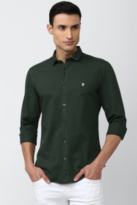 PETER ENGLAND Men Solid Casual Green Shirt