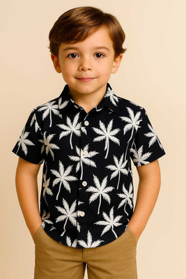 Janmangal Creation Boys Striped Casual Black, White Shirt