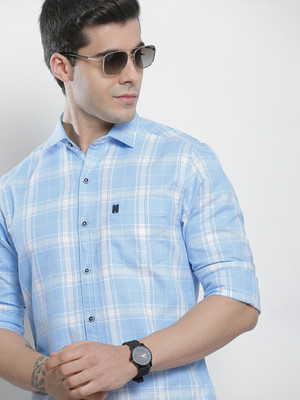 The Indian Garage Co. Men Checkered Casual White Shirt