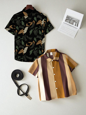 RAVYA TRENDZ Boys Printed Casual Multicolor Shirt