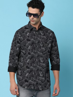 V-MART Men Printed Casual Black Shirt