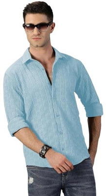 Balkrishna Creation Men Solid Casual Light Blue Shirt