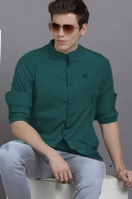 Garry Richards Men Solid Casual Green Shirt
