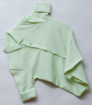 SHFASHION Men Self Design Casual Light Green Shirt