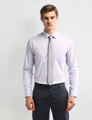 ARROW Men Self Design Formal Grey Shirt