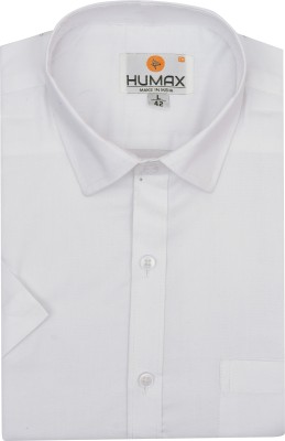 HUMAX Men Solid Casual White Shirt