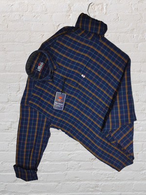 Arthz Fashion Trend Men Checkered Casual White, Dark Blue, Yellow Shirt