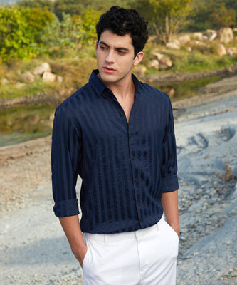 CAMPUS SUTRA Men Printed Casual Blue Shirt