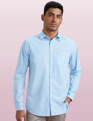 Style Nest Men Solid Formal Light Blue Shirt