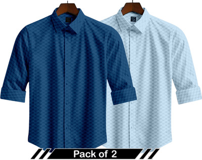 METRONAUT Men Solid Casual Multicolor Shirt(Pack of 2)