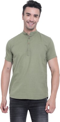 cvc Men Solid Casual Light Green Shirt