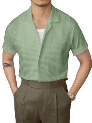 KHANJAN FASHION Men Solid Casual Light Green Shirt