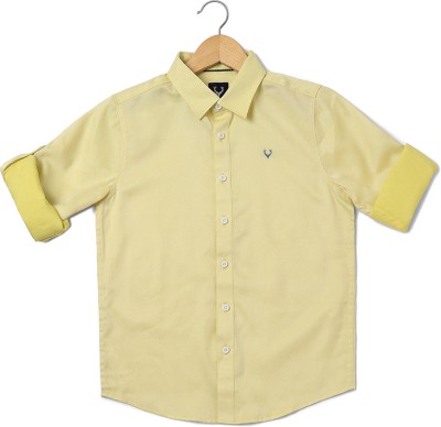 Allen Solly Boys Solid Casual Yellow Shirt