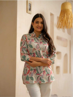 F Plus fashion Women Printed Casual Multicolor Shirt