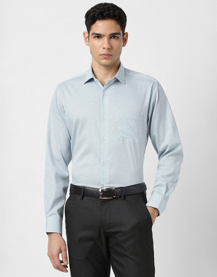 VAN HEUSEN Men Solid Formal Light Blue Shirt