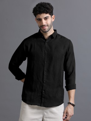 Luise Look Men Solid Casual Black Shirt