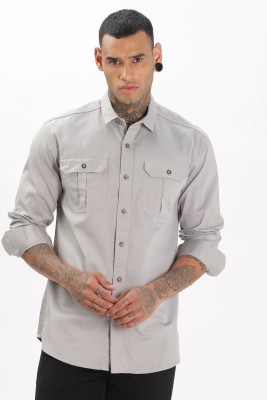 shardha enterprise Men Solid Casual Grey Shirt