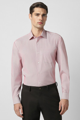VAN HEUSEN Men Self Design Formal Red Shirt