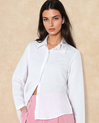 RAREISM Women Solid Formal White Shirt